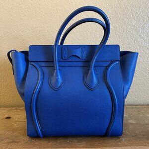 Celine Smooth Royal Blue Calfskin Mini Luggage